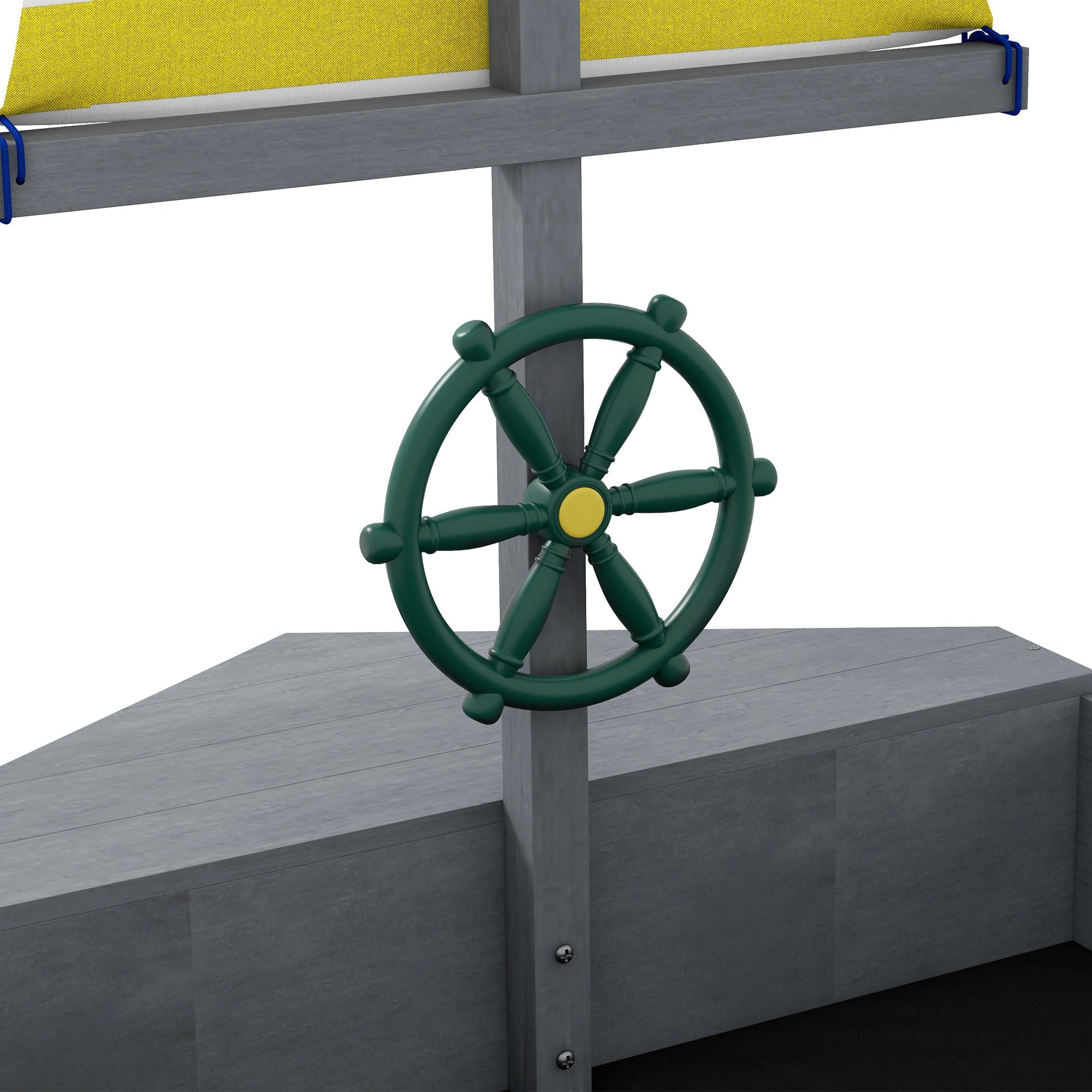 Sabbiera per Bambini 3-8 Anni a forma di Barca 190x90x138 cm in Legno di Abete e Poliestere