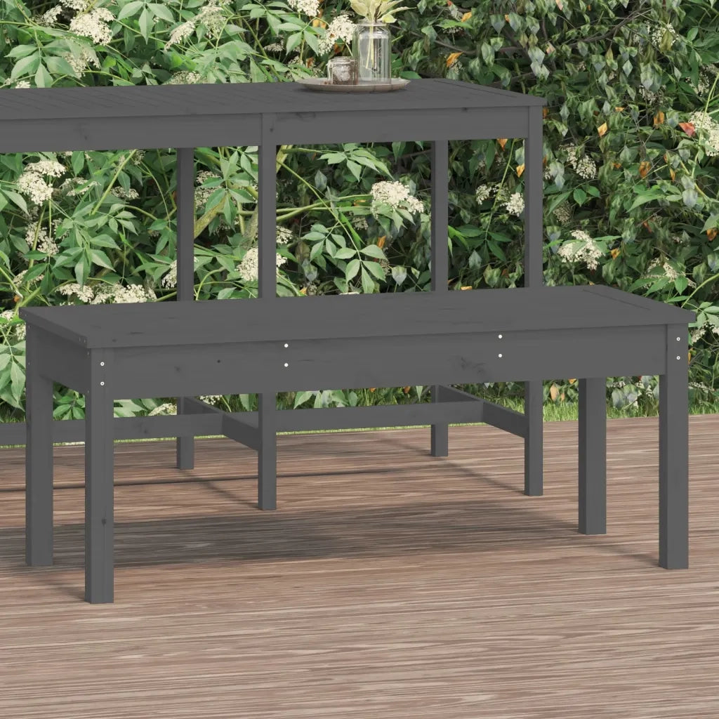 Panchina da Giardino | Panca da Giardino Grigia 109x44x45 cm Legno Massello di Pino