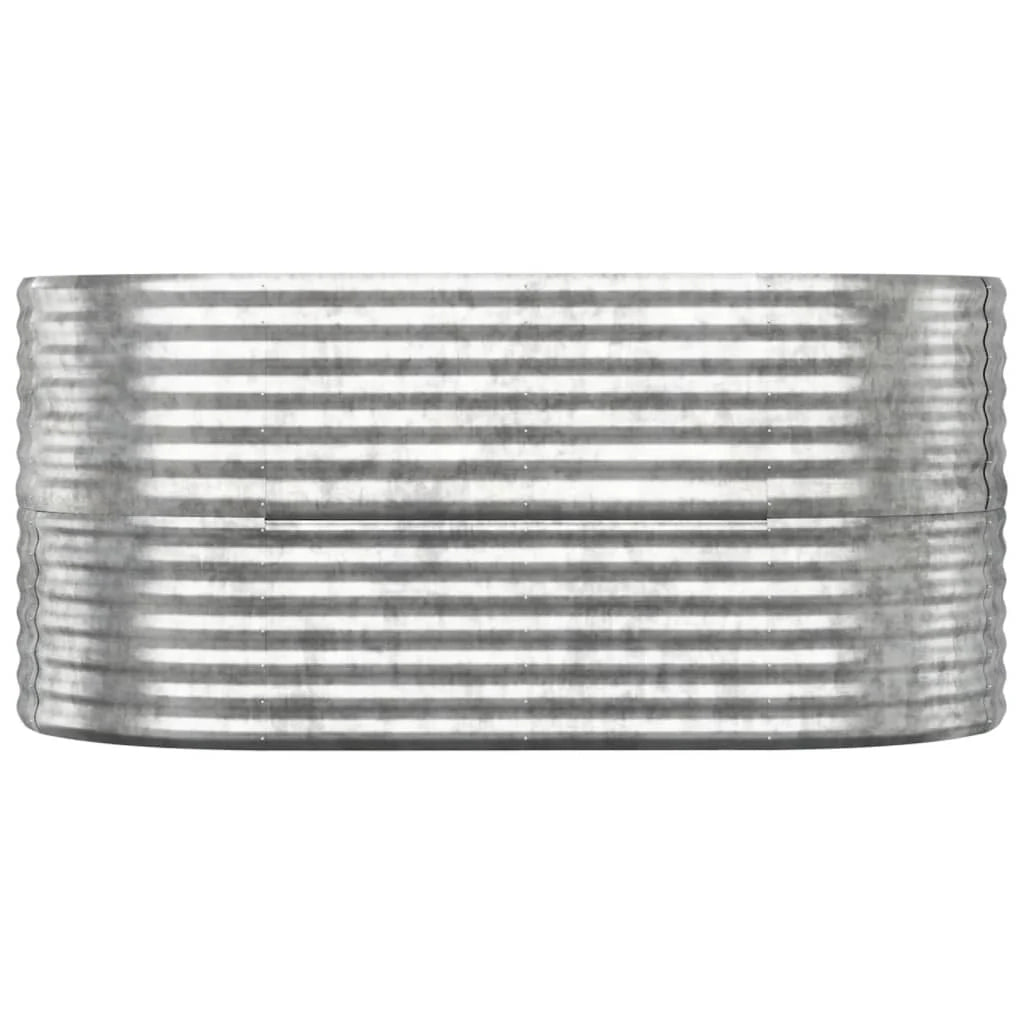 Fioriera aiuola rialzata vassoio piante fiori terrazza giardino giardino argento acciaio verniciato a polvere Argento 02_0039689