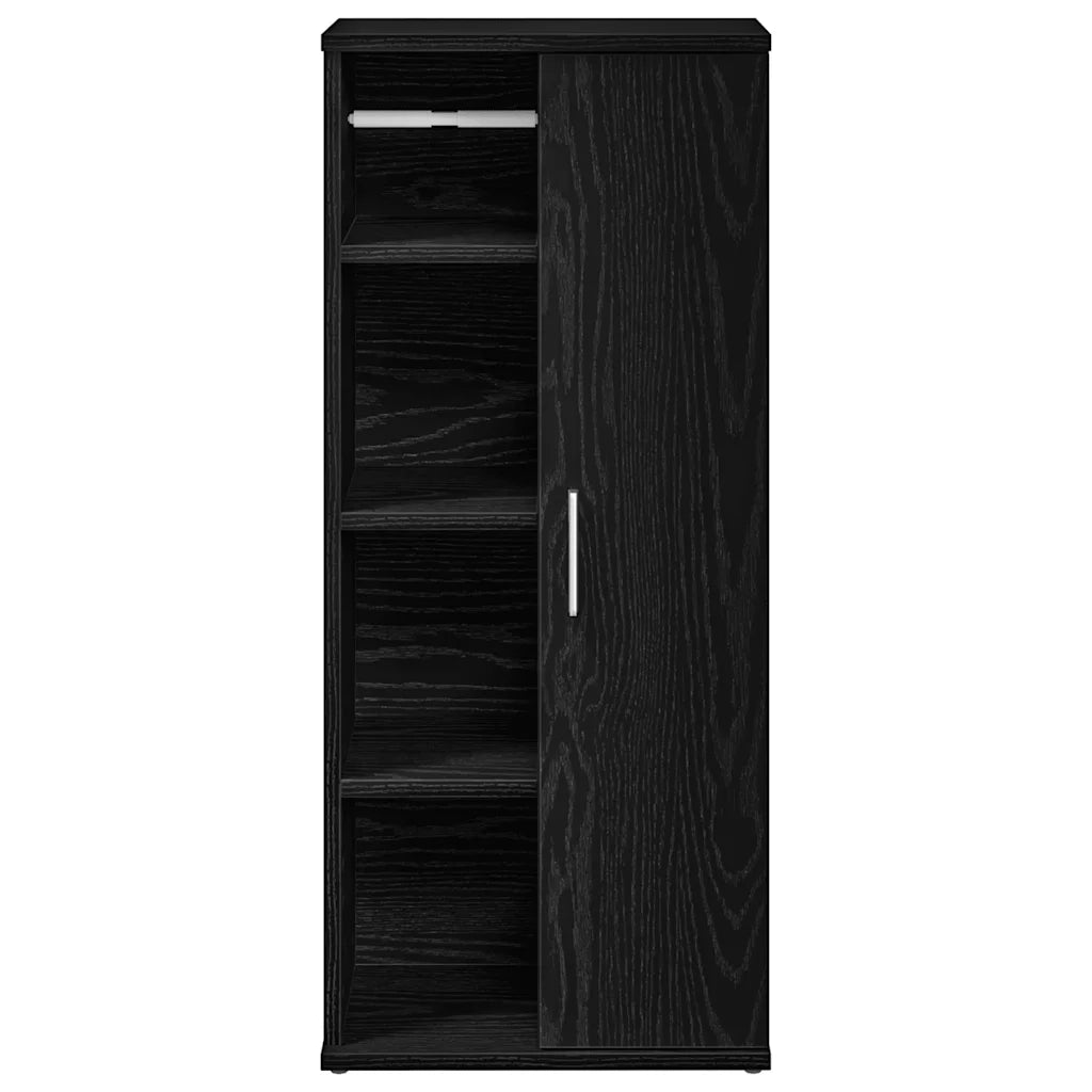 Mobile da Bagno con Portarotolo Nero 39x22x90 cm 858525