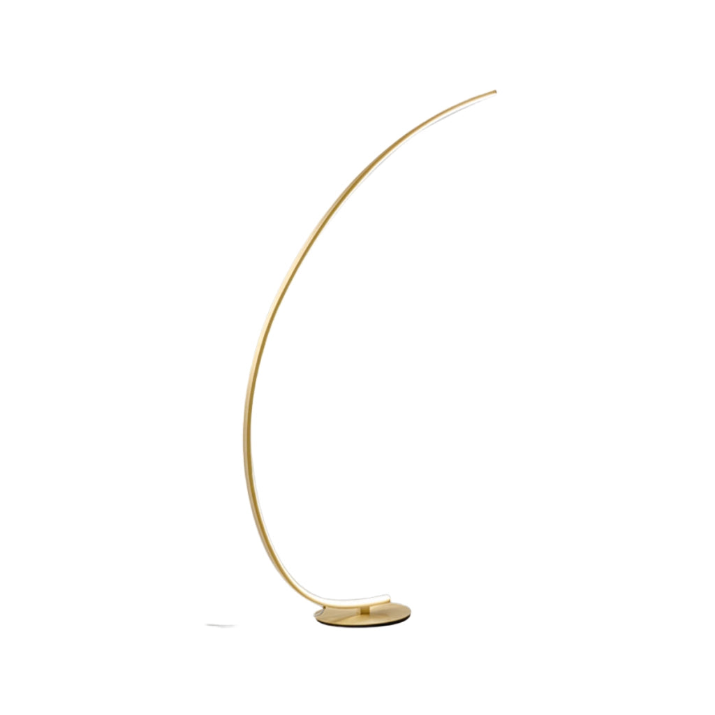 Lampada da terra IOLE P/T - Struttura in alluminio oro spazzolato, LED 30W 1100lm 3000K, Dimmerabile Push integrato - Design Minimalista Gealuce