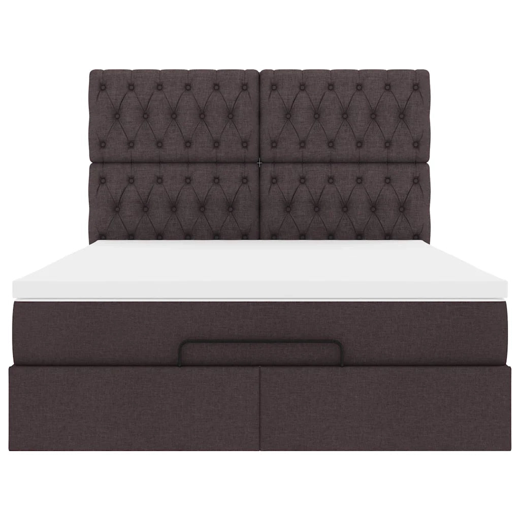 Struttura Letto Pouf con Materasso 140x190 cm in Tessuto 3314089