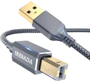 Cavo di collegamento USB - USB 2.0 - 6 Metri - Adatto per Scanners e Stampanti - Grigio - Trasferimento dati fino a 0,48 Gbps - Connessione universale