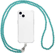 Catenella per telefono con perle acriliche trendy - Cordone per telefono universale - Cinturino antiscivolo - Progettata per essere leggera - Anello di carabiner per la fissazione
