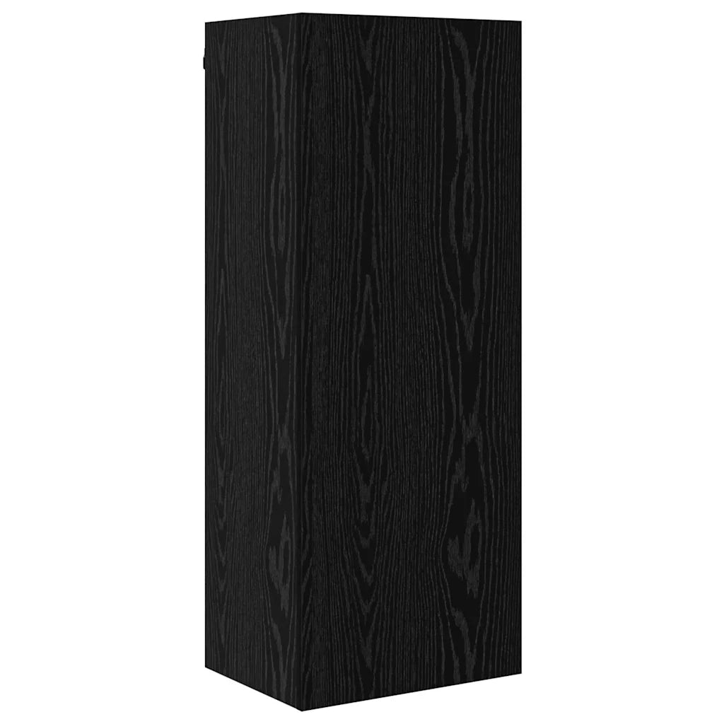 Mobile TV 4 pz-Mobile per TV-Credenza TV Rovere Nero Legno multistrato
