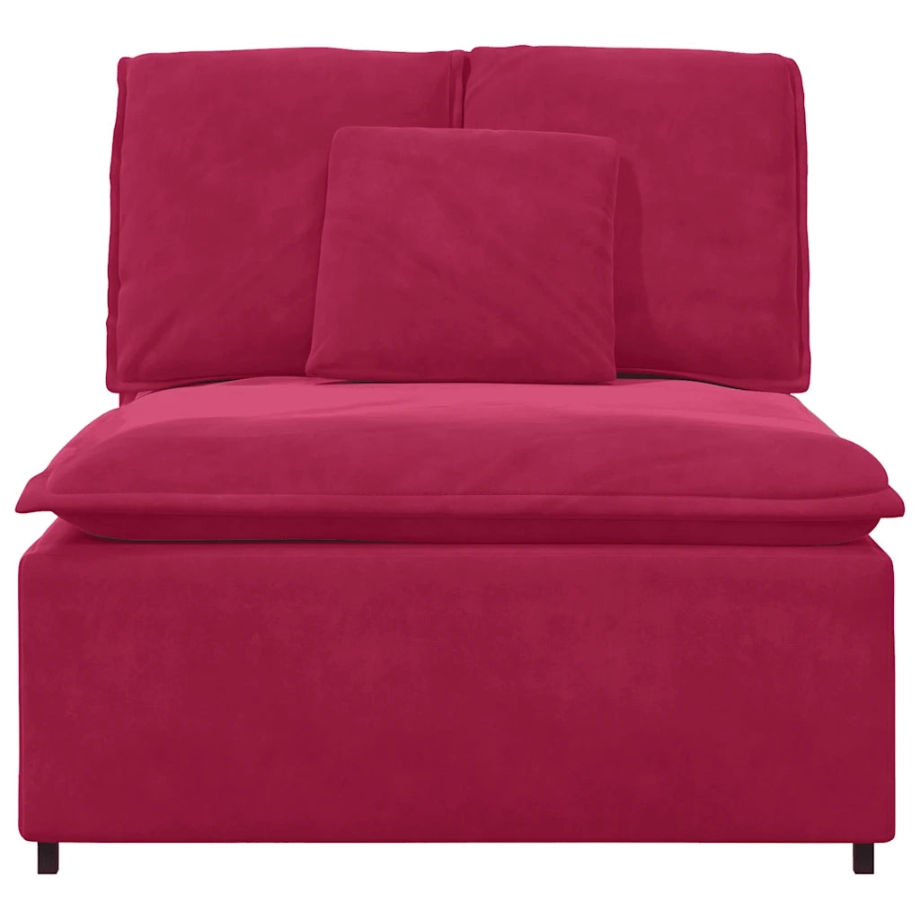Modulo Centrale Divano Modulare con Cuscini Rosso Vino 100 cm 4104433