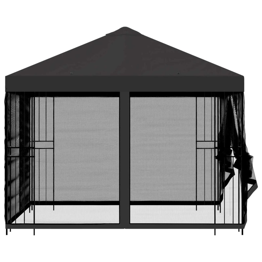 Gazebo da giardino con pareti laterali 3 x 3 m Antracite