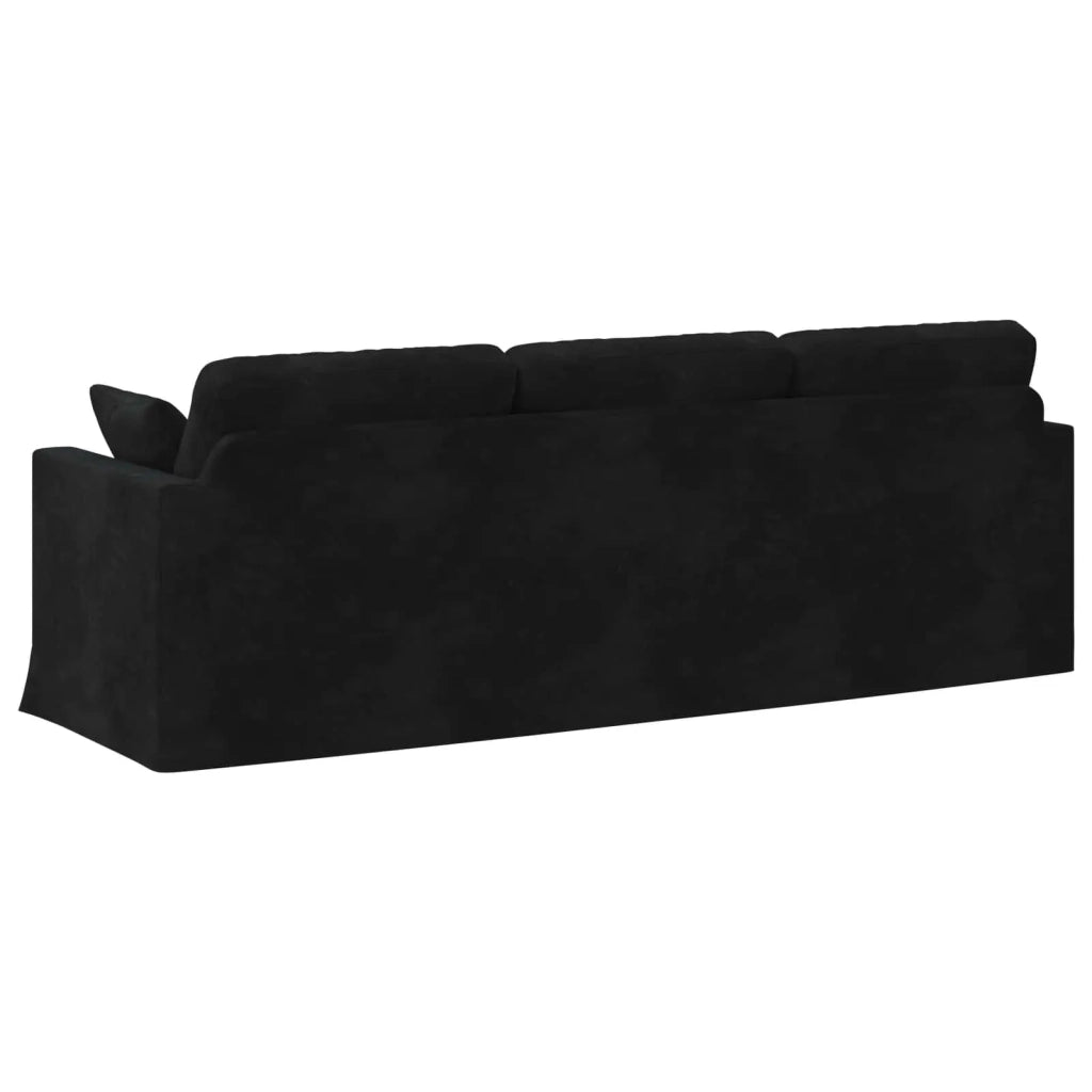 Divano Nero 228 x 78 x 80 cm Velluto