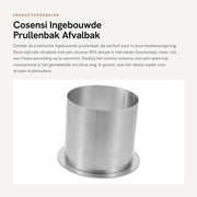 Contenitore di Rifiuti in Acciaio Inossidabile RVS 304 - Copertura - Contenitori di Rifiuti - Contenitore di Rifiuti - Accessorio Cucina - Progetto di Risparmio di Spazio - Copertura del Contenitore di Rifiuti