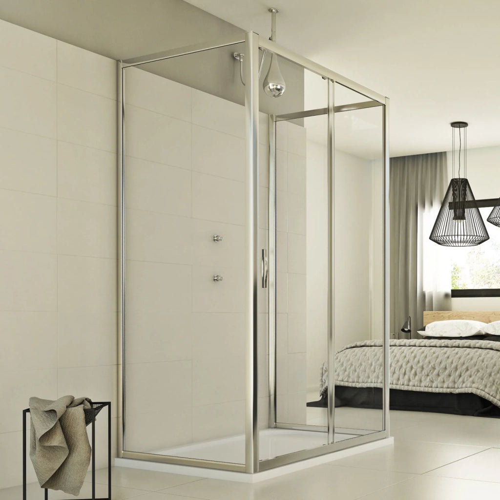 Box Doccia 3 lati 80x130x80 CM H198 trasparente mod. Young Trio 1 Anta P