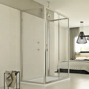 Box Doccia 3 lati 80x130x80 CM H198 trasparente mod. Young Trio 1 Anta P