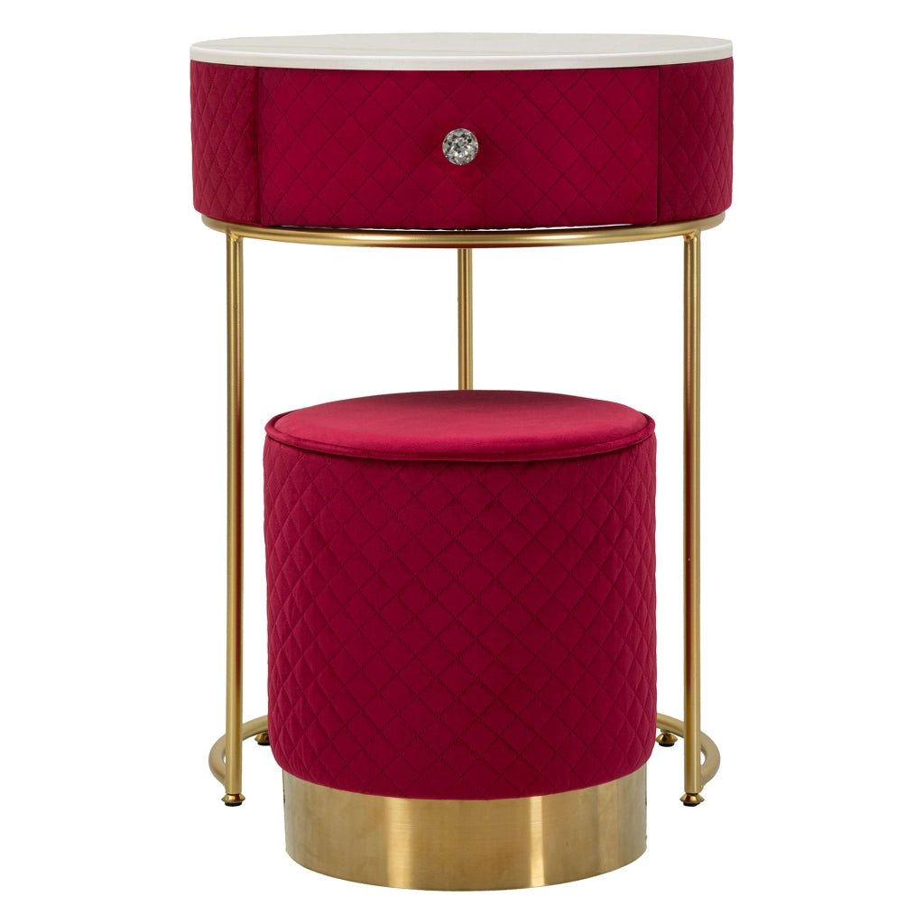 Mobile da Trucco Mbale, Toeletta un Cassetto, 52x52x70h cm Rosso