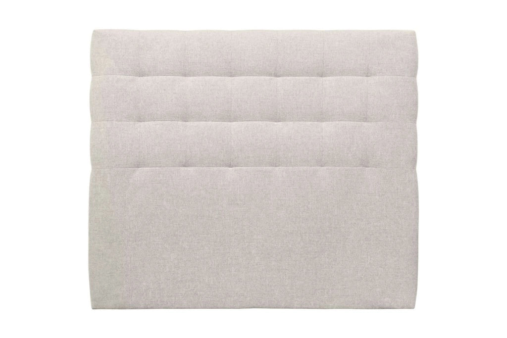 Testiera in tessuto natté beige chiaro imbottita L140 cm