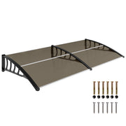 Pensilina da Esterno in Policarbonato e Alluminio ¨C zephmum ¨C Marrone 200x96x27cm
