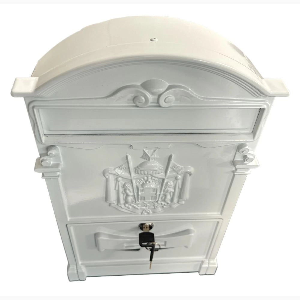 Cassetta Postale Portariviste in alluminio 255x88x405H cm Classico Colore Bianco