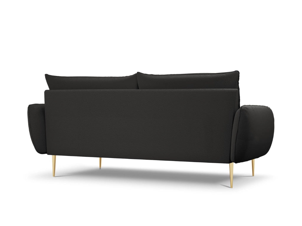 Cosmopolitan Design - Divano "Vienna" 4 posti in bouclé nero 