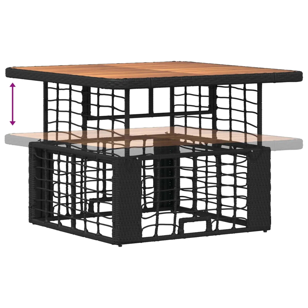 Set da Pranzo per Giardino con cuscino 3 pcs Nero e Grigio