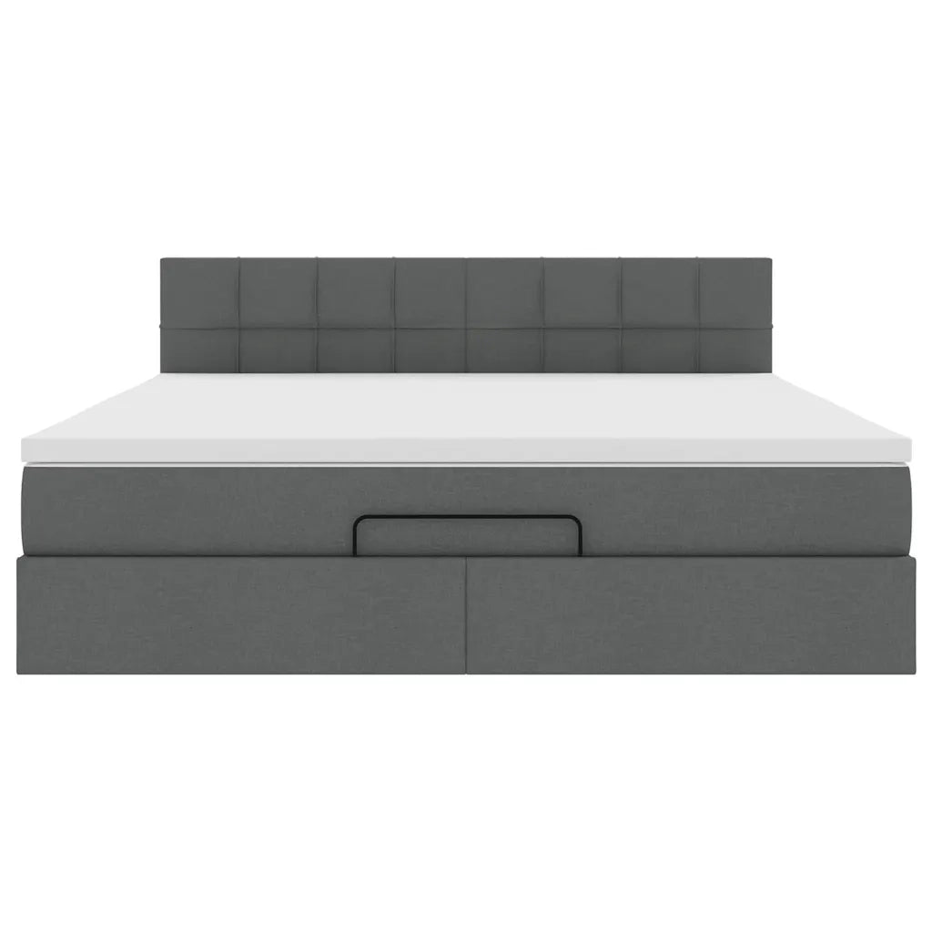 Struttura Letto Pouf con Materasso 160x200 cm in Tessuto
