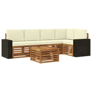 Set divano sezionale con cuscino 6 pcs Naturale e Crema 3384391