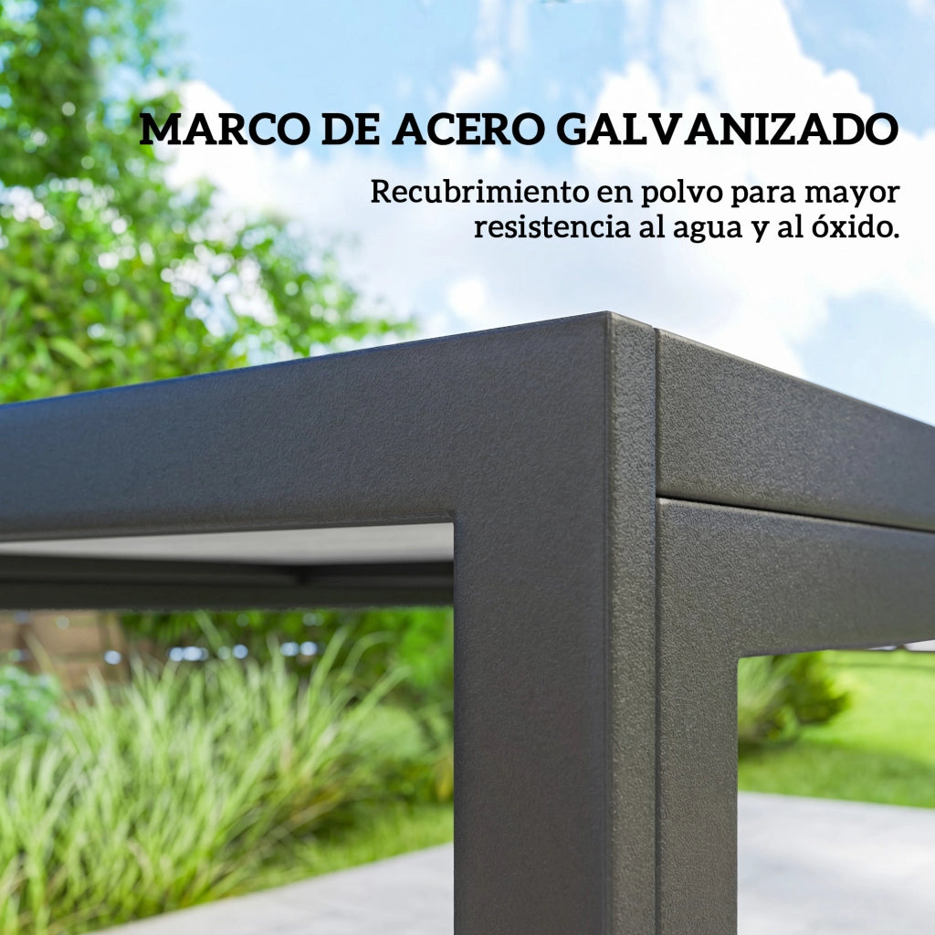 Set da pranzo giardino 6 sedie ¨C zephmum ¨C tavolo effetto legno, sedute in tessuto traspirante kaki