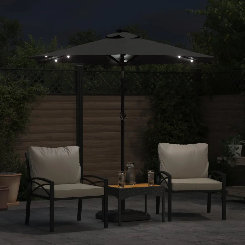 Ombrellone Giardino LED Palo Acciaio Antracite 225x225x212 cm 4005068
