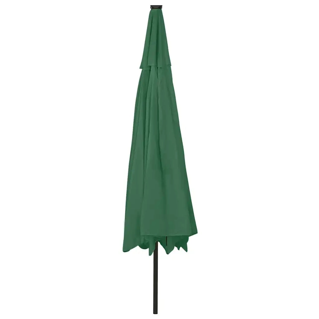 Ombrellone da Esterni con LED e Palo in Metallo 400 cm Verde