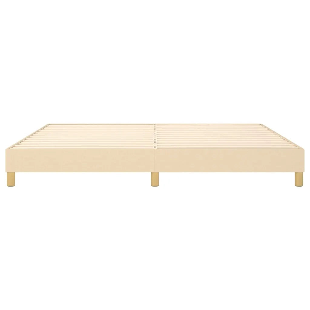 Struttura Letto a Rete a Molle-Giroletto Crema 200x200 cm in Tessuto 272174