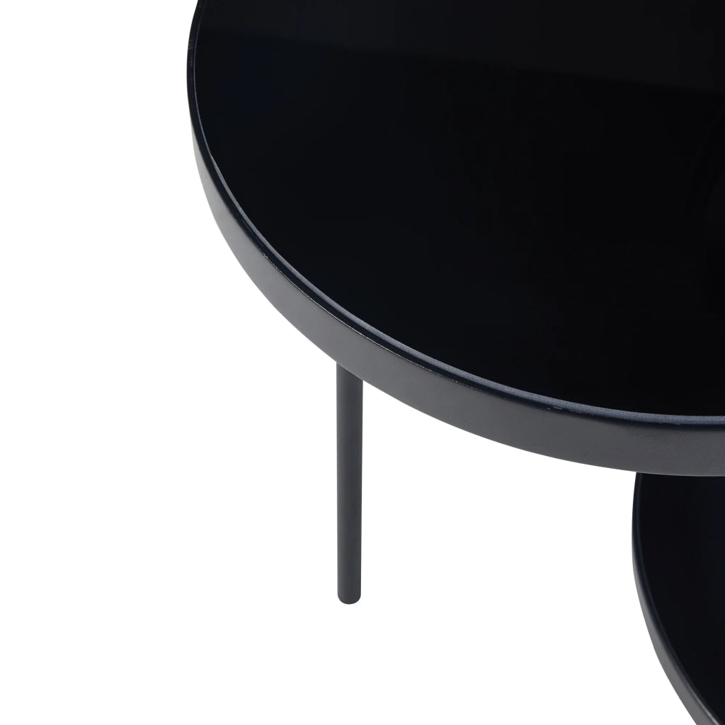 Tavolino laterale con 3 ripiani in metallo 70 x 58 x 37 cm nero 03_0010930