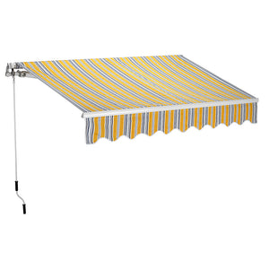 Tenda da Sole Barra Quadra 200x250 cm Tessuto in Poliestere Riga Gialla Scura