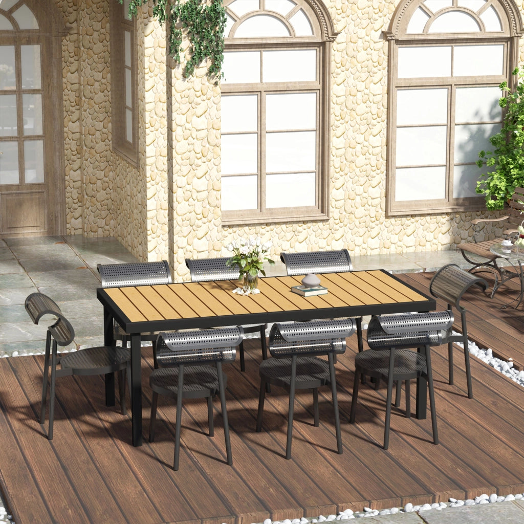 TAVOLO DA GIARDINO 190x90x74 cm Effetto legno Natural Wood
