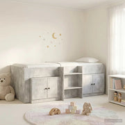 Struttura Letto Loft con Mobile con porta 3 pz Grigio Cemento 3423385