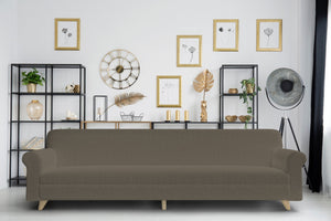 Copridivano Elasticizzato 2 Posti in Poliestere Tortora