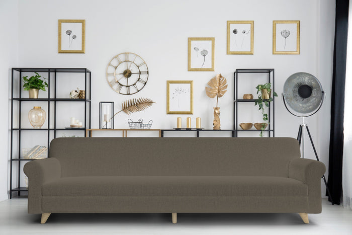 Copridivano Elasticizzato 3 Posti in Poliestere Tortora