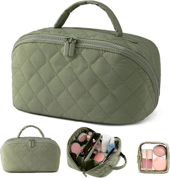 Borsa di Cosmetici Impermeabile per Donne - Borsa di Trucco per Viaggio - Borsa di Organizzazione per la Bellezza - Borsa di Trucco Impermeabile per Donne (Verde)