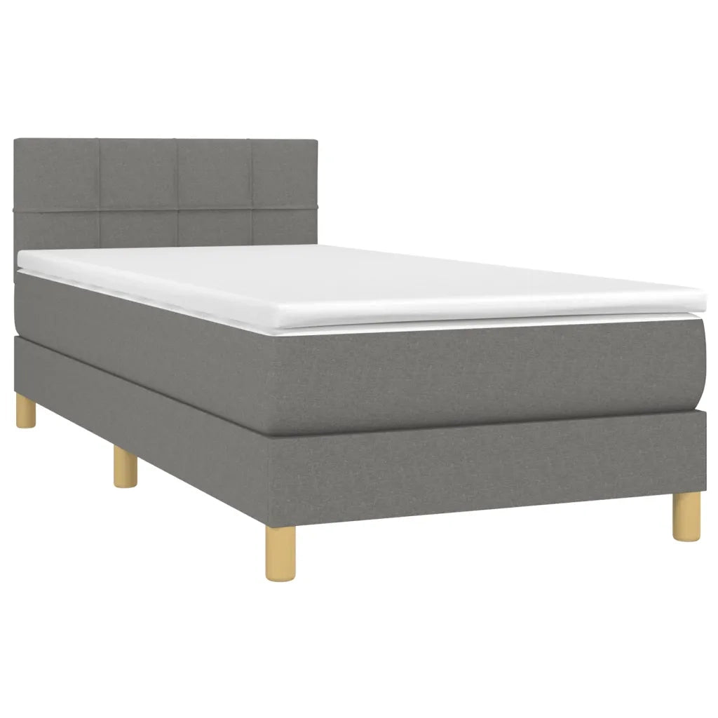 Letto a Molle Materasso e LED Grigio Scuro 90x190 cm in Tessutocod mxl 74824