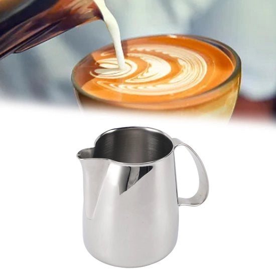 Strumento Professionale per Barista - Melkopschuimkan 500 ml - Fatto di Rostovetro - Bocchetta Senza Gocce - Melkkan - Corrosione e Resistente all'Usura