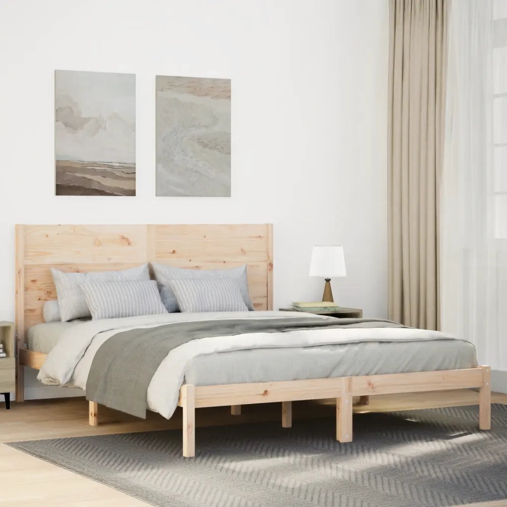 Letto matrimoniale | Letto per adulti | Giroletto Extra Lungo senza Materasso 160x220 cm Legno Massello