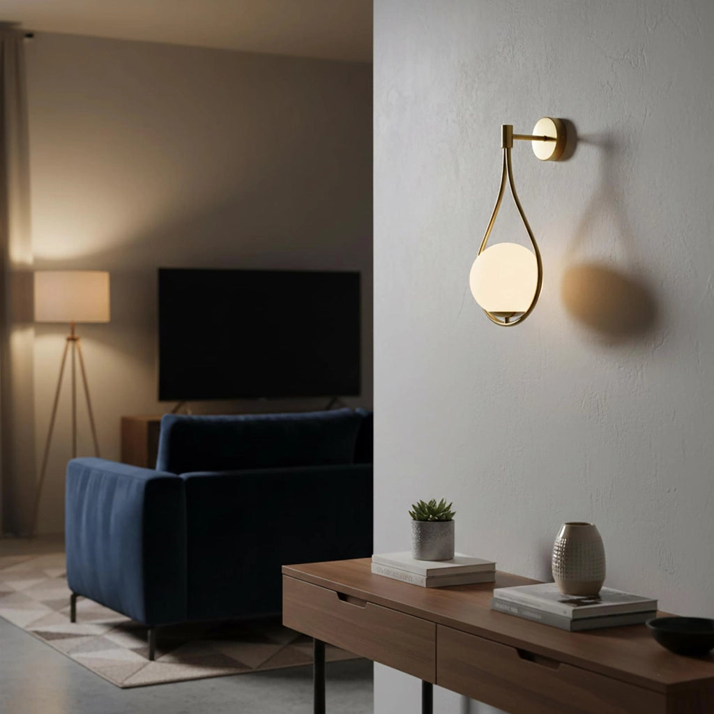 Lampada da Parete Pendente Bronzo Applique Moderno Attacco G9 Sfera Luce Camera da Letto Comodino Soggiorno Corridoio 230V