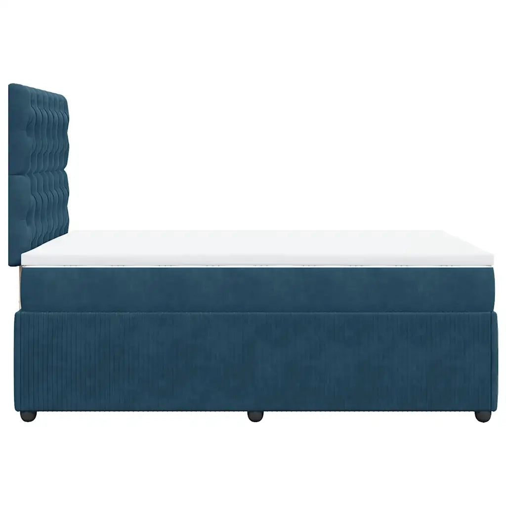 Giroletto a Molle con Materasso Blu Scuro 120x200 cm in Velluto