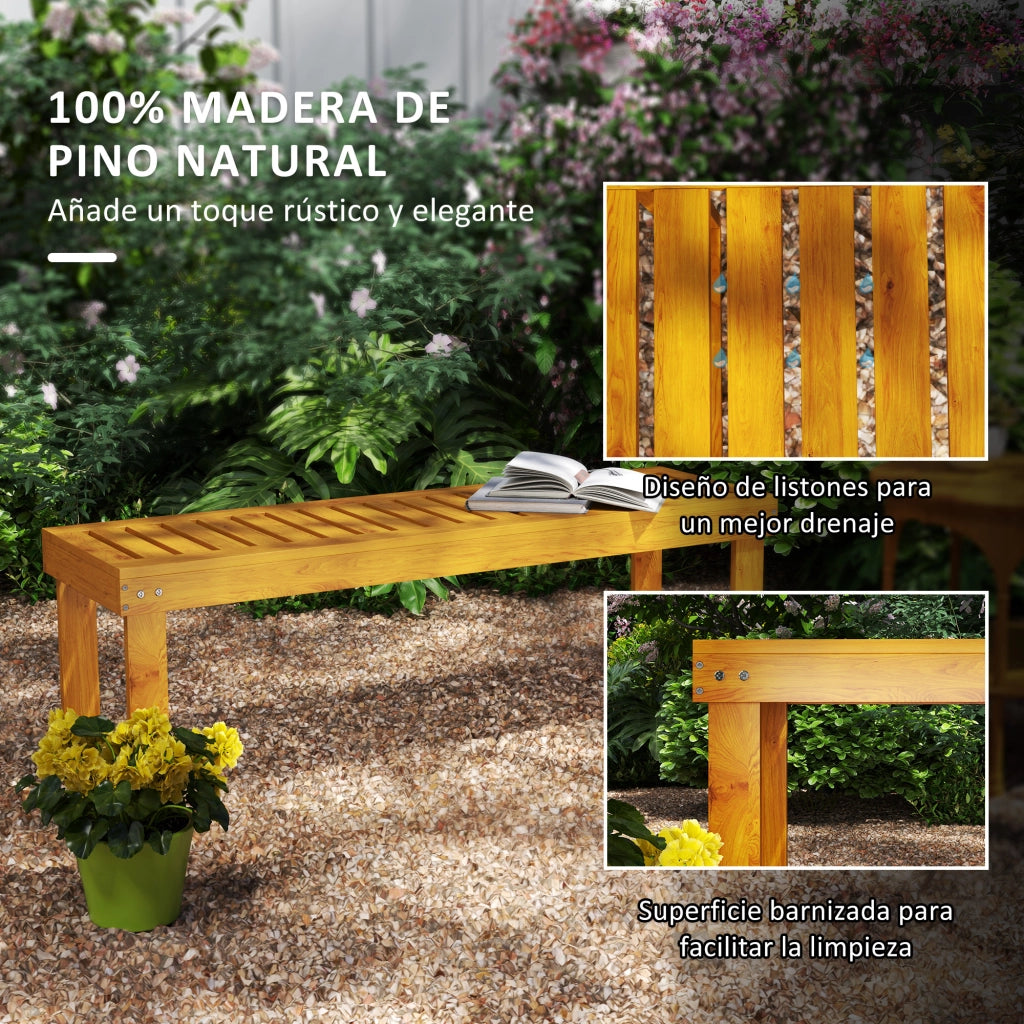 Panchina da giardino in legno 2 posti ¨C zephmum ¨C 120x34x43 cm
