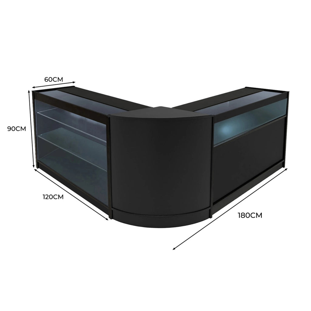 Set Banconi Nero Triton LED K1200 B1200 CM60 con Serratura e Ripiani