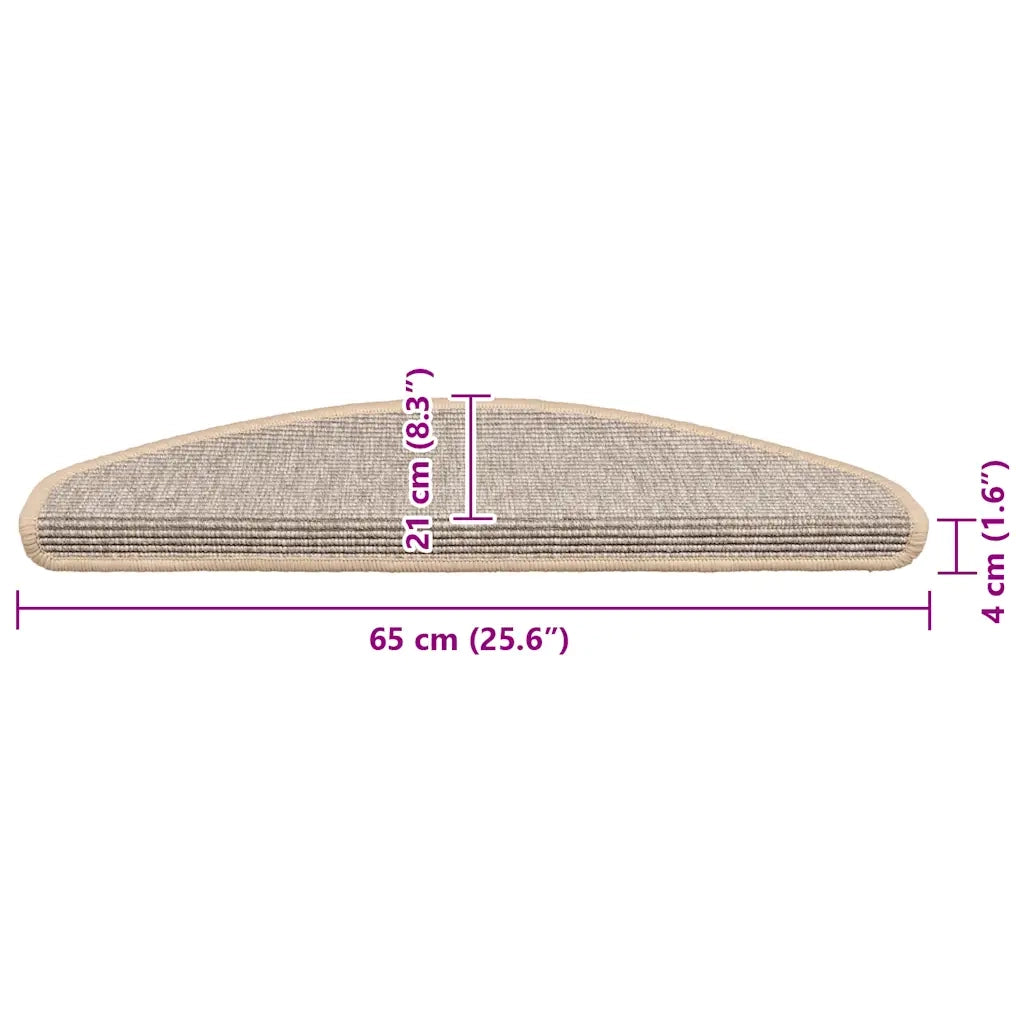 Tappetini per scale 15 pz 65x21x4 cm Argento Semicircolari Grandi 326901
