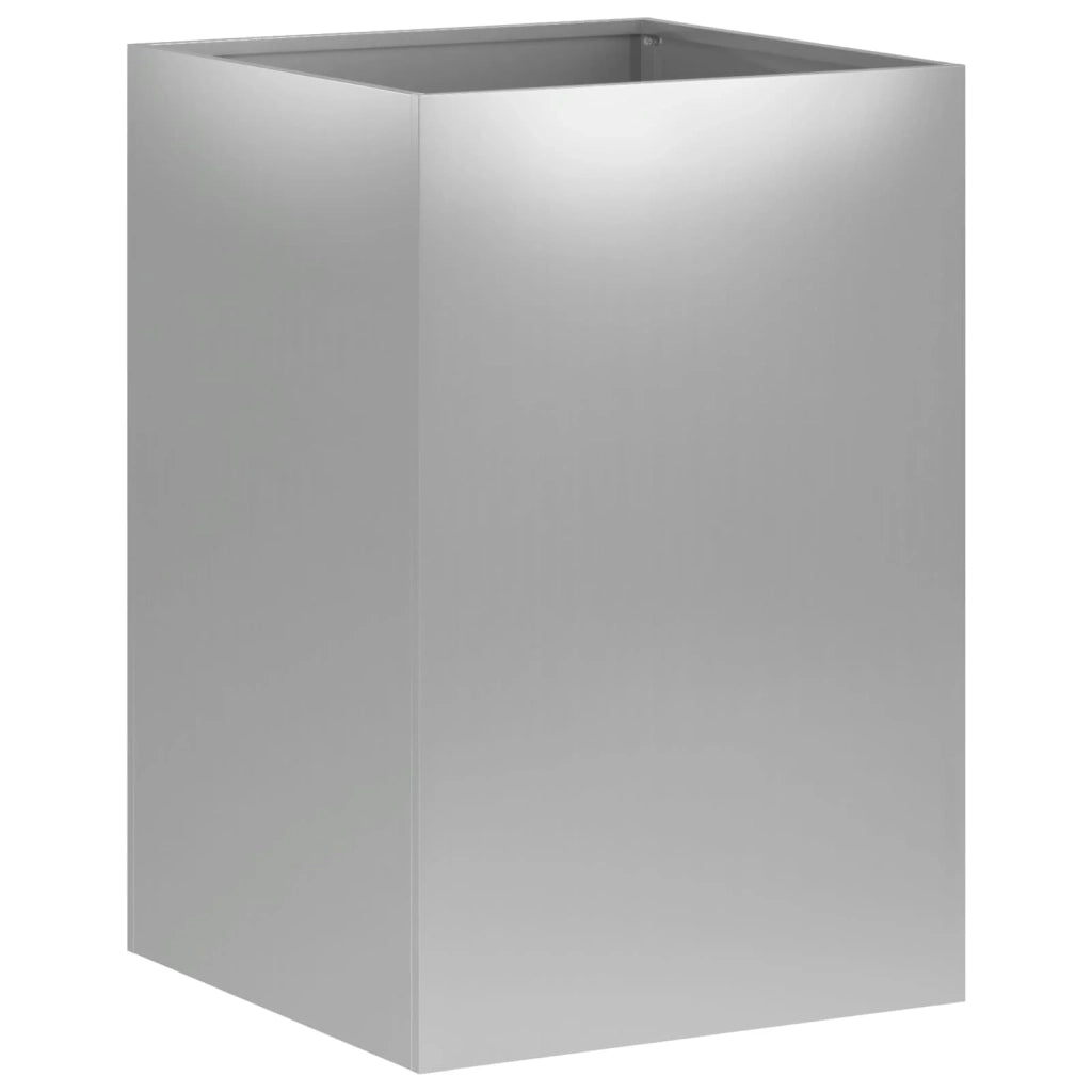 Vaso da giardino Argento 40 x 40 x 60 cm Acciaio zincato 8005881