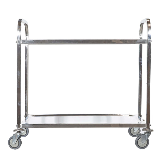 Carrello portavivande in acciaio inox 2 ripiani freni max 150kg Carrello da cucina