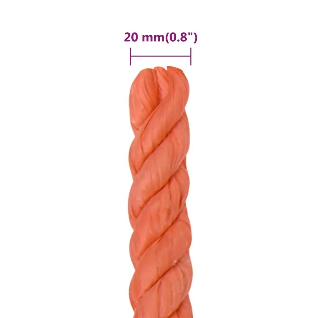 Corda da Lavoro Arancione 20 mm 100 m in Polipropilene 152953