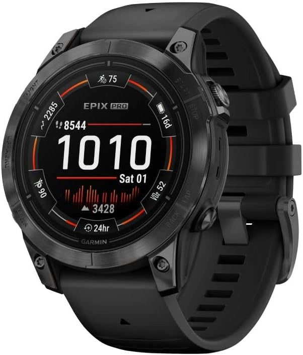 Garmin epix Pro Gen 2 51mm, Smartwatch, Display AMOLED 1,4", Touchscreen, Torcia LED, Cardio 5th Gen, +30 Sport, GNSS multi-band, Mappe, Autonomia 31 giorni,Slate & Black