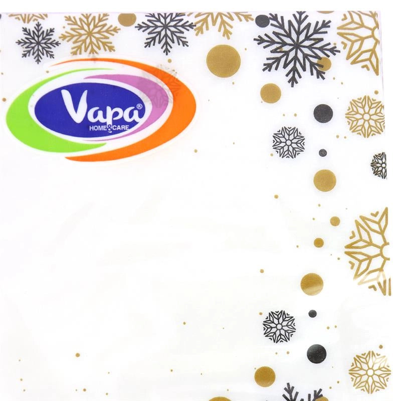 TOVAGLIOLI DI CARTA NATALE FIOCCHI DI NEVE BIANCO 40PZ 33X33 CM