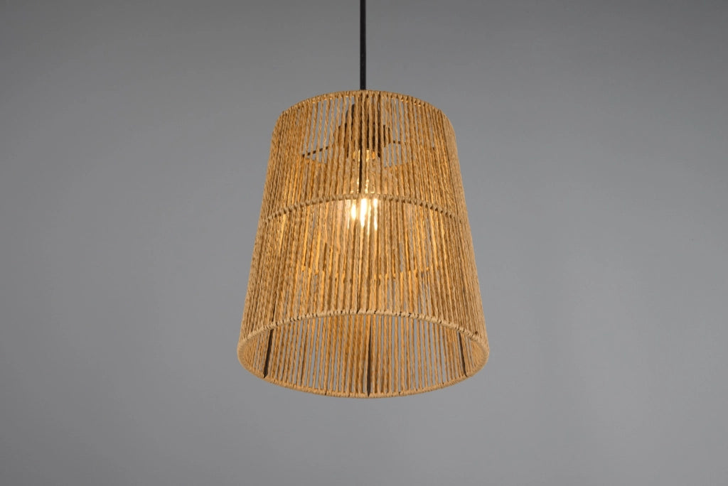 Lampada a sospensione boho marrone carta HOLM E27 RL