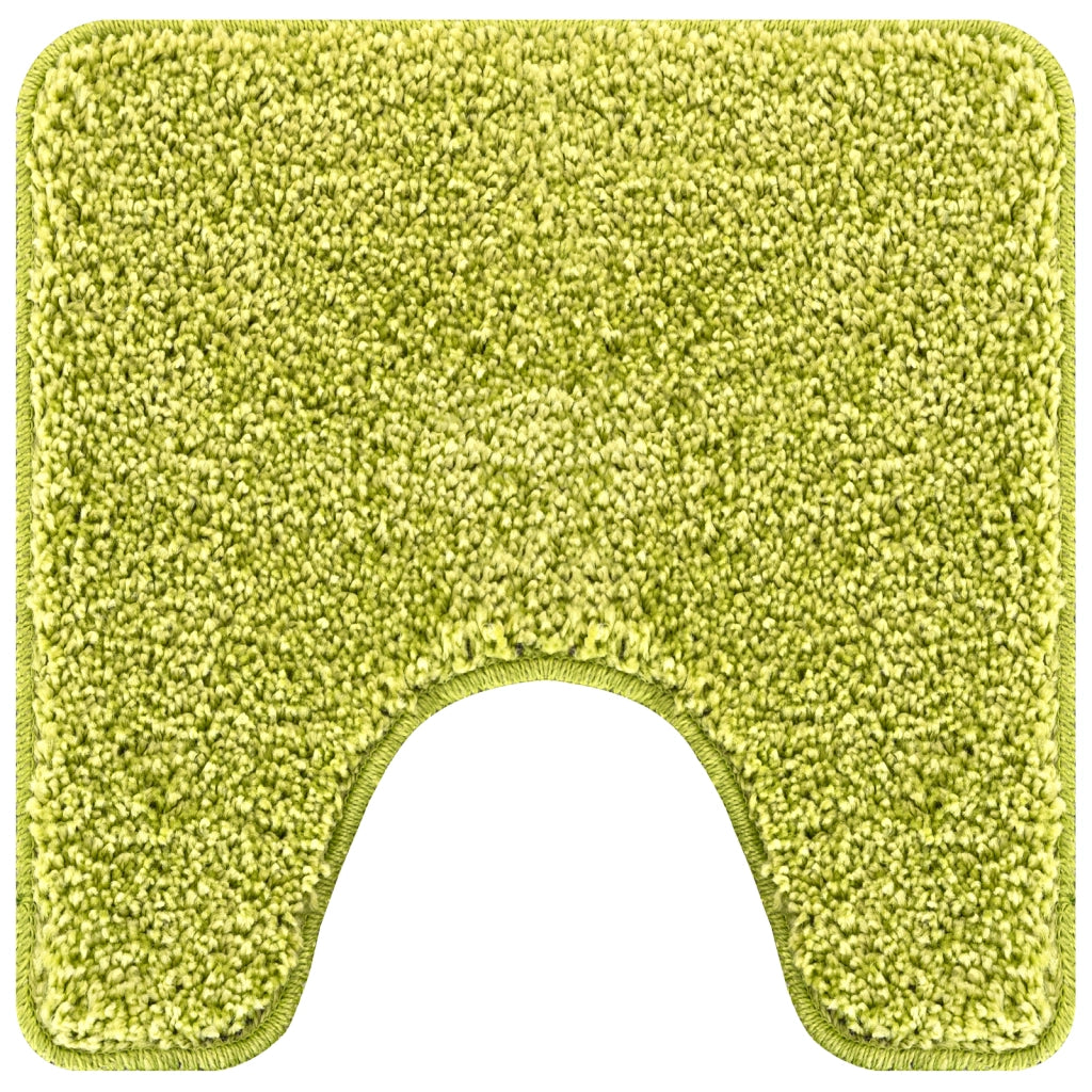 Set di Tappetini da Bagno in 3 Pezzi Verde in Polipropilene Antiscivolo
