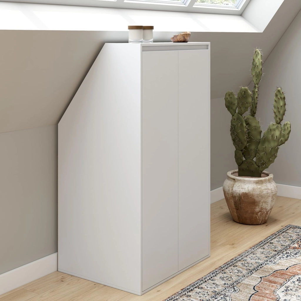 TOMI Armadio a 2 ante inclinate 60 x 50 x 110/70 cm bianco